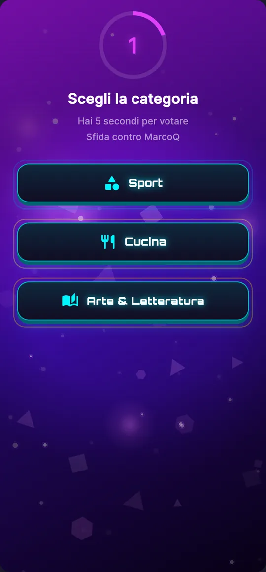 Voto della categoria: 5 secondi per scegliere tra Sport, Cucina e Arte e Letteratura